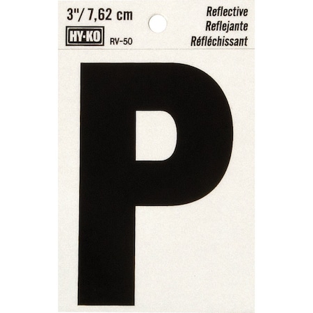 Hy-Ko Vinyl 3'' Reflective Adhesive Letter P RV-50P
