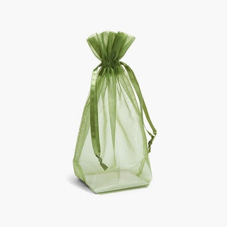 Nashville Wraps Olive Square Gusseted Sheer Bag, 3x3x9, 10PK GHB339OL