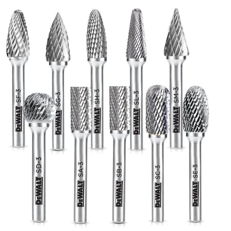Dewalt 10 PACK CARBIDE BURRS SIZE 3, 10PK DXCBTJ3-10