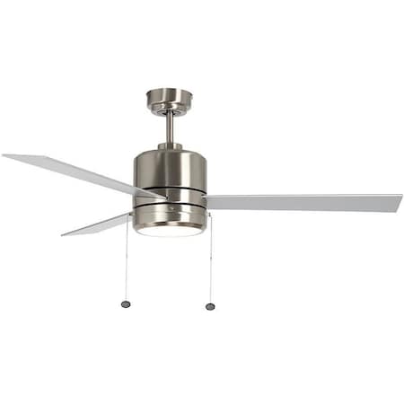 Westgate 52in 3-BLADE CEILING FAN AND LIGHT 3CCT 19W INTEG. LED PULL CH. BRUSHED NICKEL ROSEWOOD SILVER BLAD WFL-115-PC-3B-52-MCT-BN-RWS