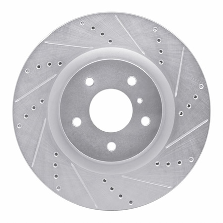 Dynamic Friction Co DFC Brake Rotor - Drilled and Slotted - Silver 631-68008R