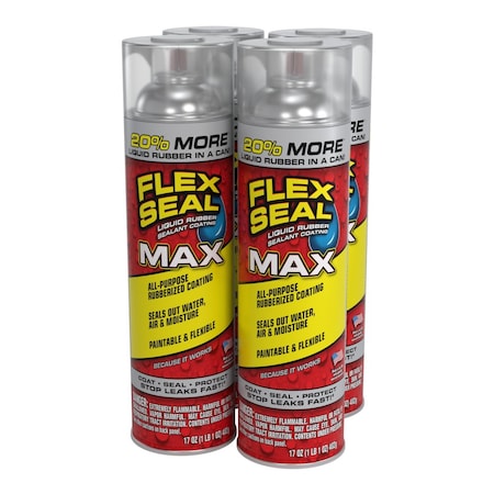 Flex Seal Max Clear, Net Wt. 17 oz, 4PK FSMAXCLR24