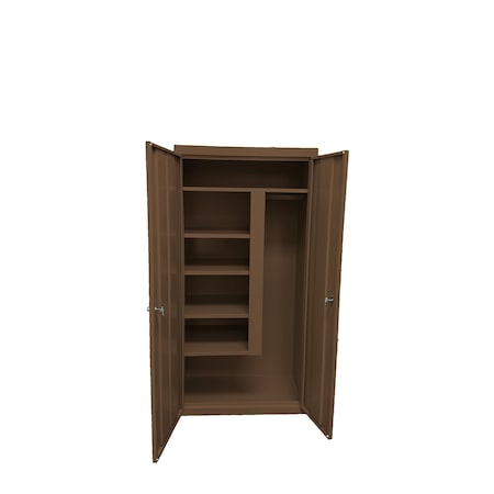 Steel Cabinets Usa Storage Cabinet, 72 in H, 36 in W, Walnut, 5 Shelves AF-361-WAL