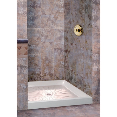 Mustee Durabase 48'' Wx34''D Center Drain Shower Floor & Base in Wht 3448M