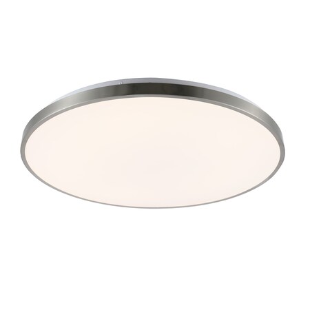 Jonathan Y Astrid 21.25" 1-Light Modern Minimalist Iron Circle Integrated LED Flush Mount, Brushed Nickel JYL7908B