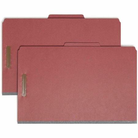 Smead 100% RECYCLED PRESSBOARD CLASSIFICATION FOLDERS, 3 DIVIDERS, LEGAL SIZE, RED, 10PK 19099