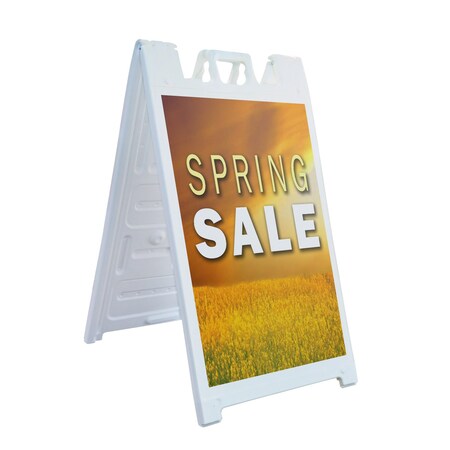 Signmission Spring Sale, A-Frame & 2 Sign Inserts, Heavy-Duty Plastic Frame SBHD-C-2436-Spring Sale