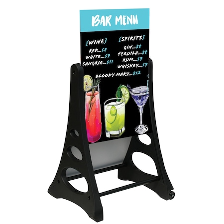 Aarco Roll A-Frame Double Sided Sidewalk Sign w/ Poster Holder, Holds 36''H x 24''W Graphic Media RAF-6