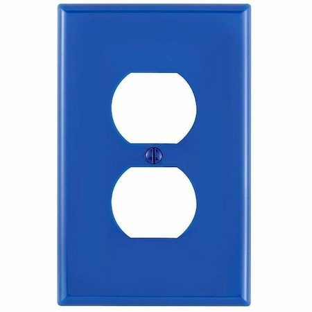 Leviton Receptacle Wallplate, Midway Size, Gang 1, Blue PJ8-BU