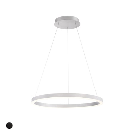 Eurofase Spunto Contemporary LED Chandelier, 1-Light, 1900 Lumens, Opal White/Silver 31471-015