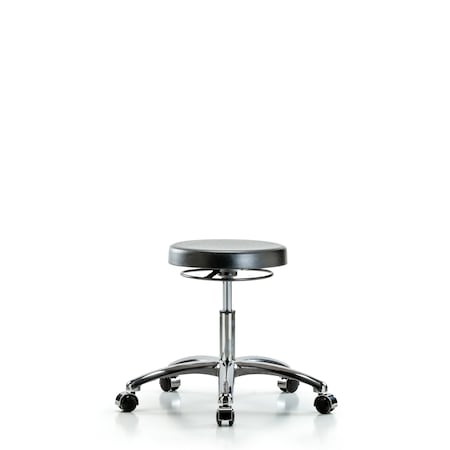 Blue Ridge Ergonomics Desk Stool, Chrome, Poly, Casters BR-PDHSO-CR-CC