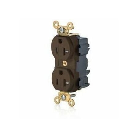 Leviton Straight Blade Receptacle, 5-20R, 20 A, 125V AC, Flush Mount, Self-Grounded M5362-SG