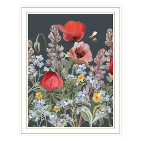 Homeroots Summer Garden Buzz White Framed Print Wall Art 529873