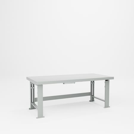 Pucel Steel Top Hydraulic Bench, Electric Height Adjustable, 34 in W x 72 in D x 29 in-41 in H, Gray HBS-3472-E12
