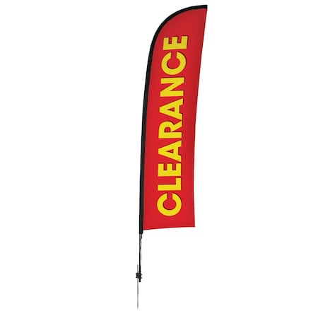 Showdown Displays 13 Ft Premium Blade Sail Sign Kit (Double-Sided With Ground Spike Base) - Clearance Red 908120-006
