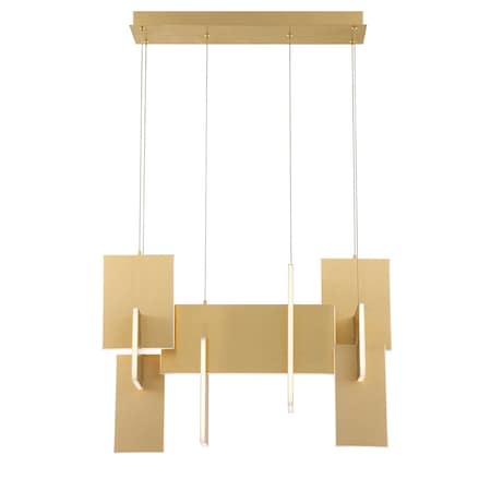 Eurofase Phillimore Transitional LED Chandelier, 3-Light, 720 Lumens, Clear/Brushed Gold 37345-013