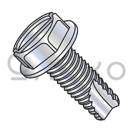 Oxoxo 6-32X1/4 Slotted Indented Hex Washer Thread Cutting Screw Type 23 Full Thread Zinc Bake, 10000PK 110330