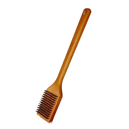 Mr. Bar-B-Q Grill Brush with Scraper, Stainless Steel Bristle, Wood Handle 60318Y