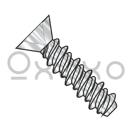 6-19X1/2 Phillips Flat High Low Screw Fully Threaded 4 10 Stainless Steel, 10000PK