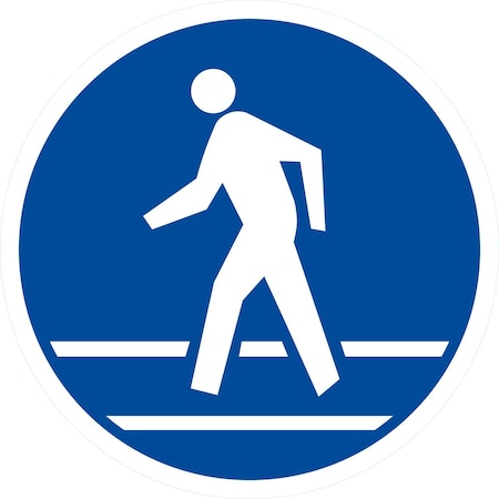 Lyle ISO Use Pedestrian Route Symbol, 10x10, Non-Reflective, Blue G-1009-NA_10x10