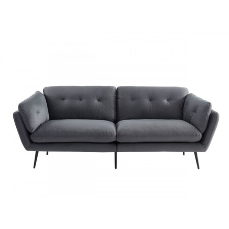 Homeroots 84" Gray Sofa With Black Legs 480916