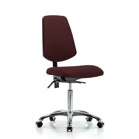 Blue Ridge Ergonomics Fab Med Bench Chair, Bk, Cast, Bur, No Arms, 22" to 29" Height, Burgundy BR-FMBCH-MB-CR-T1-A0-NF-CC-F41