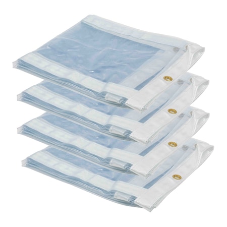 Mytee Products 8ft x 8ft Clear Vinyl Tarp 22oz, 24 MIL Thick, Fire Retardant, UV Resistant, 4PK CVT8-8x4