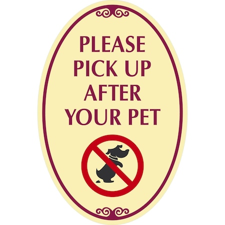 Lyle Please Pick Up After Your Pet with Graphic, 12x18, Non-Reflective, Tan G-2538-NA_12x18