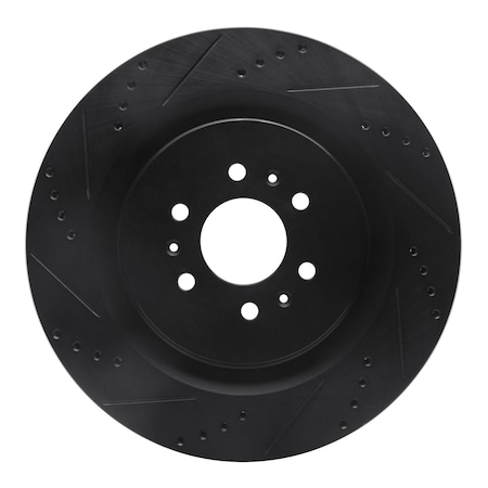 Dynamic Friction Co DFC Brake Rotor - Drilled and Slotted - Black 633-46016L
