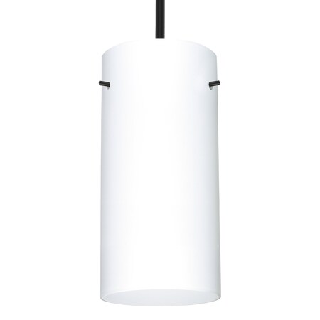 Besa Lighting Besa Stilo 12 Stem Pendant, Opal Matte, Black Finish, 1x 11W LED 1TT-412007-LED-BK