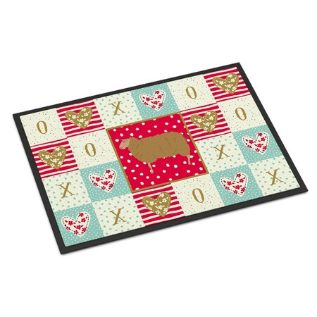 Carolines Treasures 24 x 36 in. East Friesian Sheep Love Indoor or Outdoor Mat CK5404JMAT