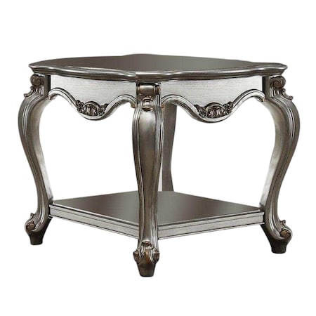 Homeroots 24" Gray Solid Wood End Table With Shelf 347446