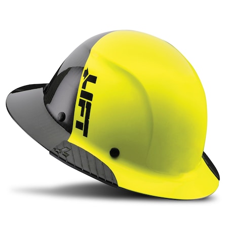 Lift Safety DAX Carbon Fiber Cap Brim 50-50 (Yellow/Black) - ANSI-C, TYPE 1 HDC50C-19HC