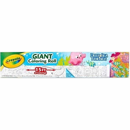 Crayola Deep Sea Friends Giant Coloring Roll, 15 Perforated Pages, 12'' x 17.5'' 042721