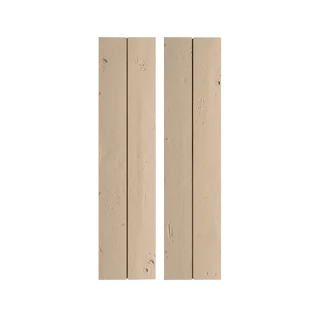 Ekena Millwork Rustic Two Board Joined Board-n-Batten Knotty Pine Faux Wood Shutters w/No Batten, 11W x 58H, PR SHUBJN11X58KPPR