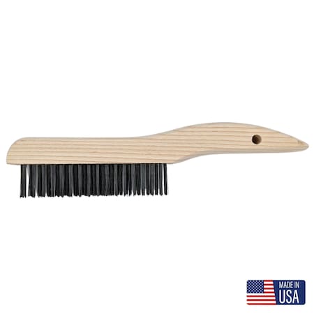 Gornell Brush Shoe Handle Scratch Brush - Wood Handle, Black Tempered Wire 164