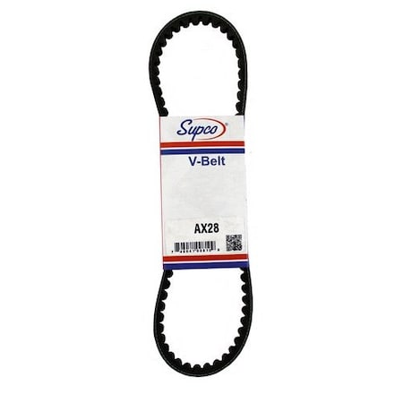 Supco Molded Cogged V Belt, AX28 AX28
