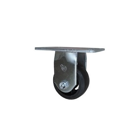 Service Caster 4 Inch Heavy Duty Top Plate Rubber on Steel Rigid Caster with Roller Bearing SCC SCC-35R420-RSR