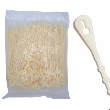 Cable Ties Unlimited Beaded Cable Tie, 8 in L, 75 lb Strength, 2.2 in Max Bundle Dia, Nylon 6/6, Natural, 1000PK Bead-8-75-9M