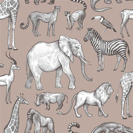 Chesapeake Kenji Light Brown Safari Wallpaper 4060-139271