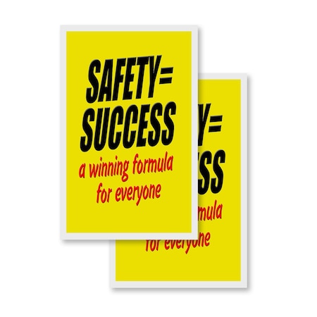 Signmission Safety=Success Winning Formula, Vinyl Decals Only 24 Inch x 36 Inch, Vinyl Decal, 2PK DSB-2436-2PACK-Safety=SuccessWinningForm