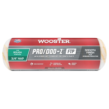 Wooster 9" Paint Roller Cover, 3/4" Nap, Woven Fabric RR668-9