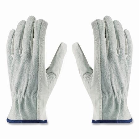 Pip Top-Grain Leather Drivers Gloves with Shoulder-Split Cowhide Leather Back, Large, Gray 68-PK-161SB/L