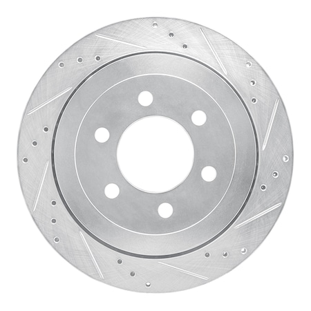 Dynamic Friction Co DFC Brake Rotor - Drilled and Slotted - Silver 631-54205R