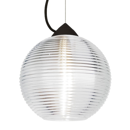 Besa Lighting Besa Kristall 8 Pendant, Clear, Black Finish, 1x 60W MAX E26 Base 1KX-461600-BK