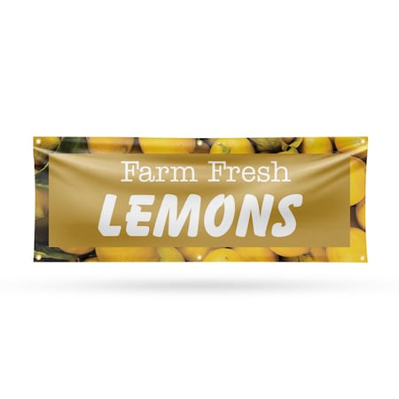 Signmission Farm Fresh Lemons, 24 Inch x 72 Inch, Vinyl Banner B-72-30599