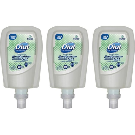 Dial Antibacterial Gel Hand Sanitizer Refill for FIT Touch Free Dispenser, 1.2 L, Fragrance-Free, 3PK 19029