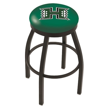 Holland Bar Stool Co 25" Blk Wrinkle Hawaii Swivel Bar Stool, Accent Ring L8B2B25Hawaii