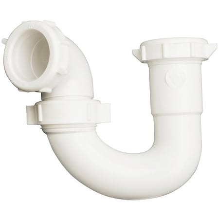 Plumb Pak S-Trap, 1-1/2 x 1-1/2, 1-1/2 x 1-1/4 in, Slip-Joint x Thread, Plastic, White PP960W