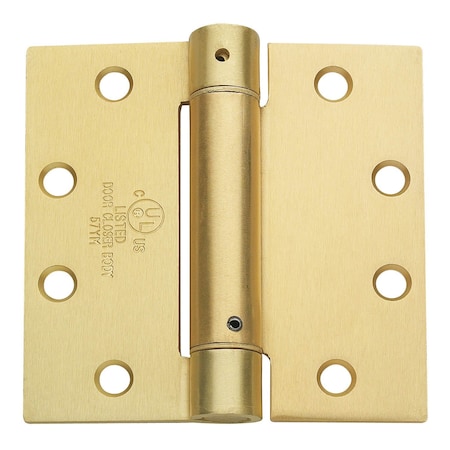 Global Door Controls CPS Series 4.5 in. x 4 in. Full Mortise Spring Hinge in Satin Brass, 2PK CPS4540-US4-M
